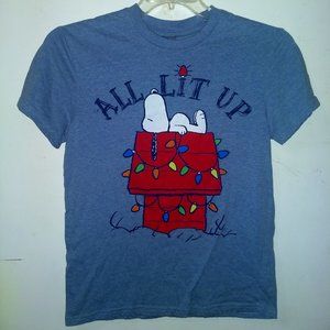 SNOOPY CHRISTMAS T-SHIRT // PEANUTS -- Small -- Cute Lights Tee Xmas Shirt